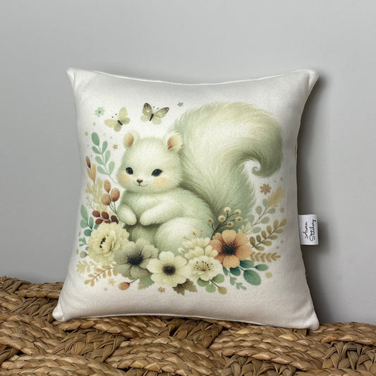 Forest Friends Squirrel mini pillow, 12" x 12"