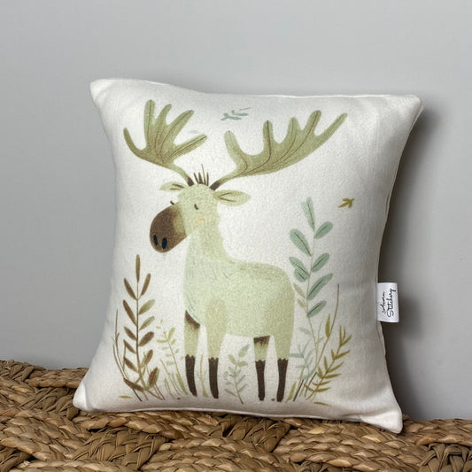 Forest Friends Moose mini pillow, 12" x 12"