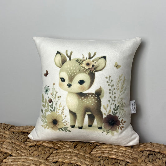 Forest Friends Deer mini pillow, 12" x 12"