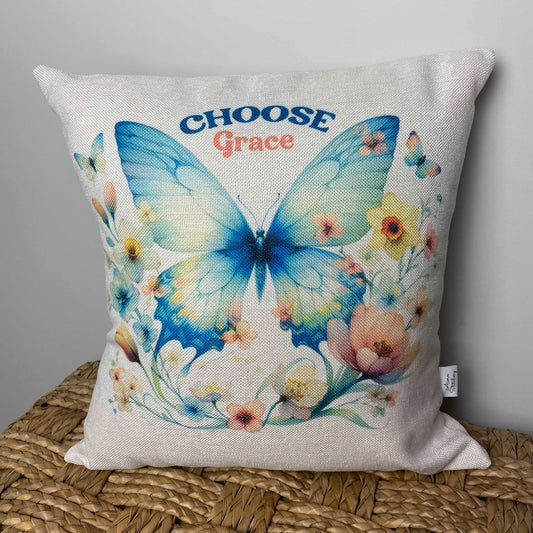 Choose Grace Butterfly pillow 18" x 18"