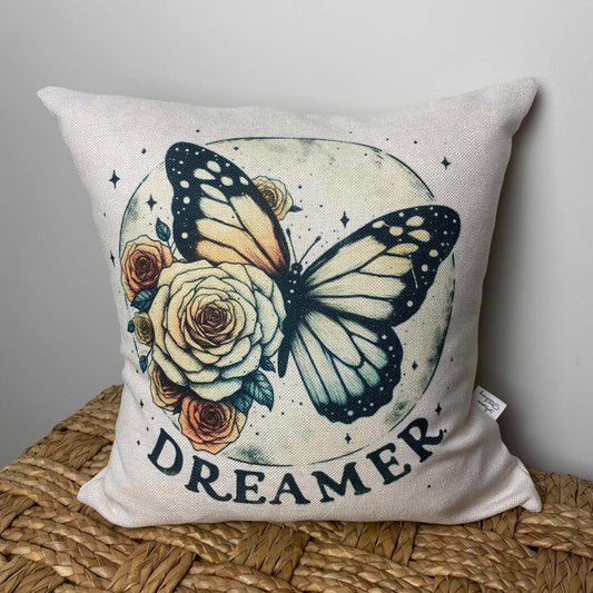 Dreamer Boho Butterfly pillow 18" x 18"