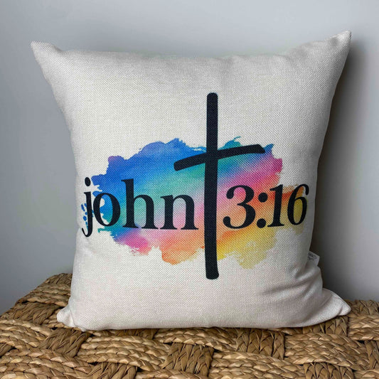 John 3:16 pillow 18" x 18"