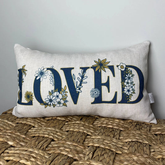 Loved pillow 12" x 20"