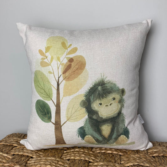 Woodland Friends Monkey pillow 18" x 18"